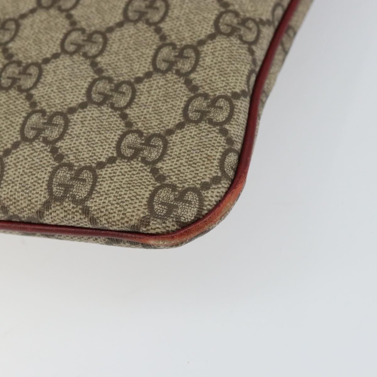 GUCCI GG Supreme Hand Bag PVC Beige Silver 117551 Auth bs31414