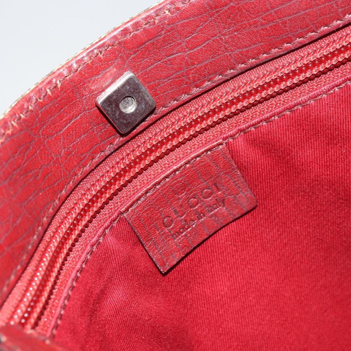 GUCCI GG Supreme Hand Bag PVC Beige Silver 117551 Auth bs31414