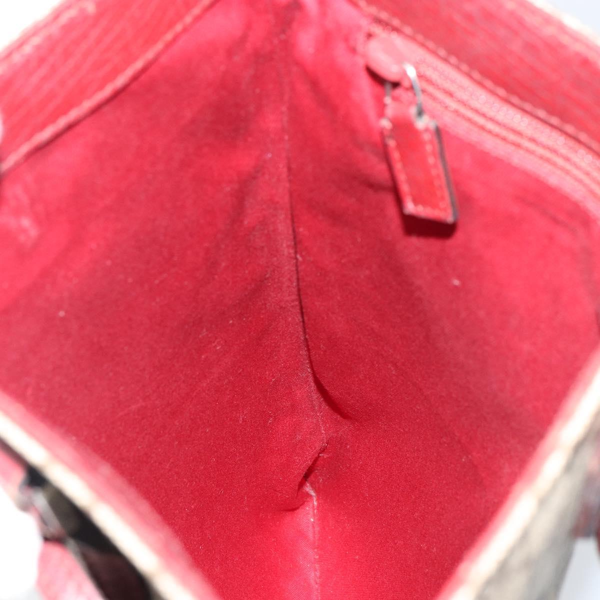 GUCCI GG Supreme Hand Bag PVC Beige Silver 117551 Auth bs31414