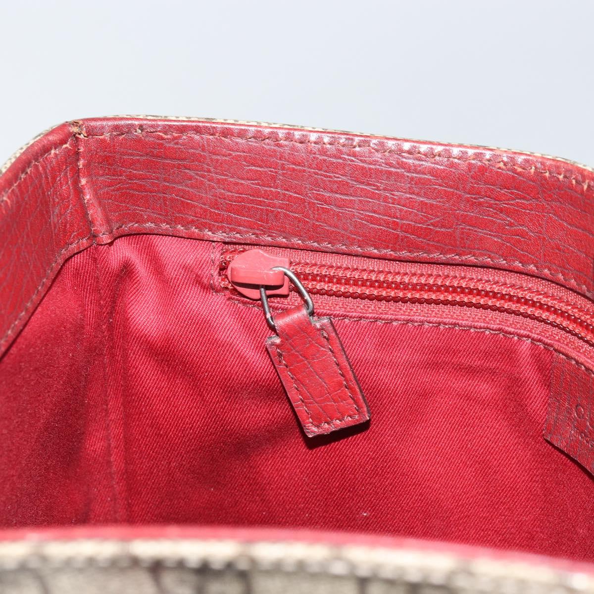 GUCCI GG Supreme Hand Bag PVC Beige Silver 117551 Auth bs31414