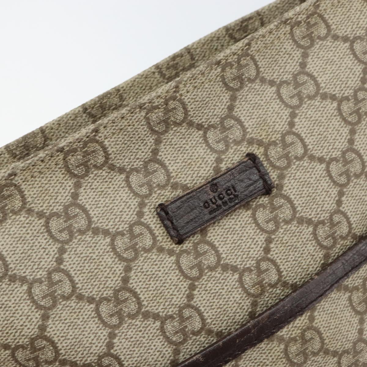 GUCCI GG Supreme Shoulder Bag PVC Beige Silver 141626 Auth bs31415