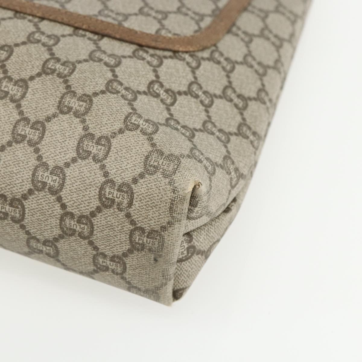 GUCCI GG Plus Supreme Web Sherry Line Tote Bag PVC Beige Red Auth bs31416