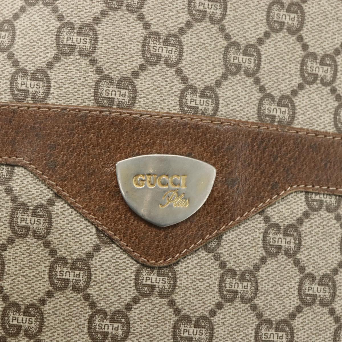 GUCCI GG Plus Supreme Web Sherry Line Tote Bag PVC Beige Red Auth bs31416