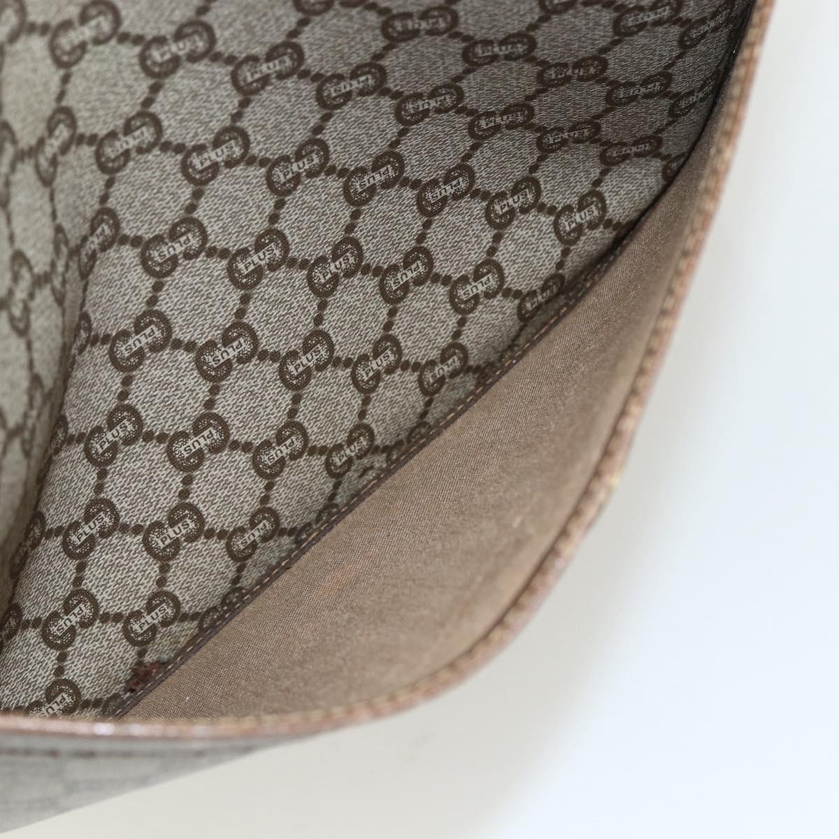 GUCCI GG Plus Supreme Web Sherry Line Tote Bag PVC Beige Red Auth bs31416