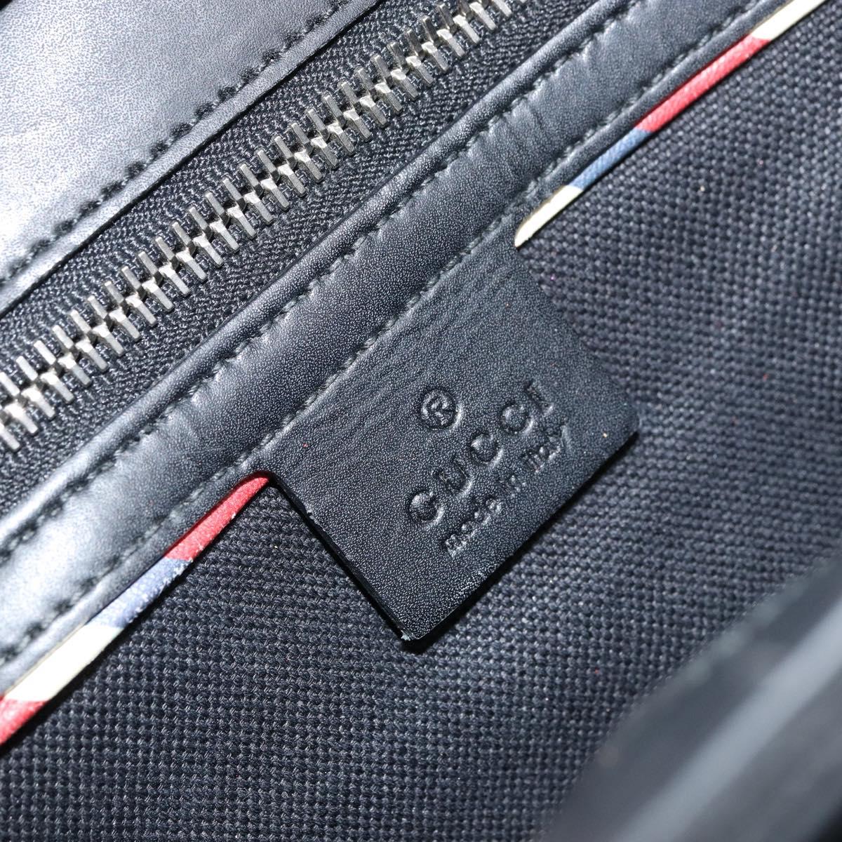 GUCCI GG Supreme Courier Tote Bag PVC Black Silver 495559 Auth bs31418