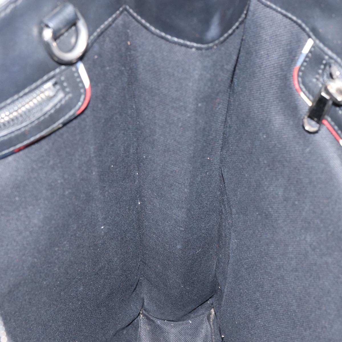 GUCCI GG Supreme Courier Tote Bag PVC Black Silver 495559 Auth bs31418