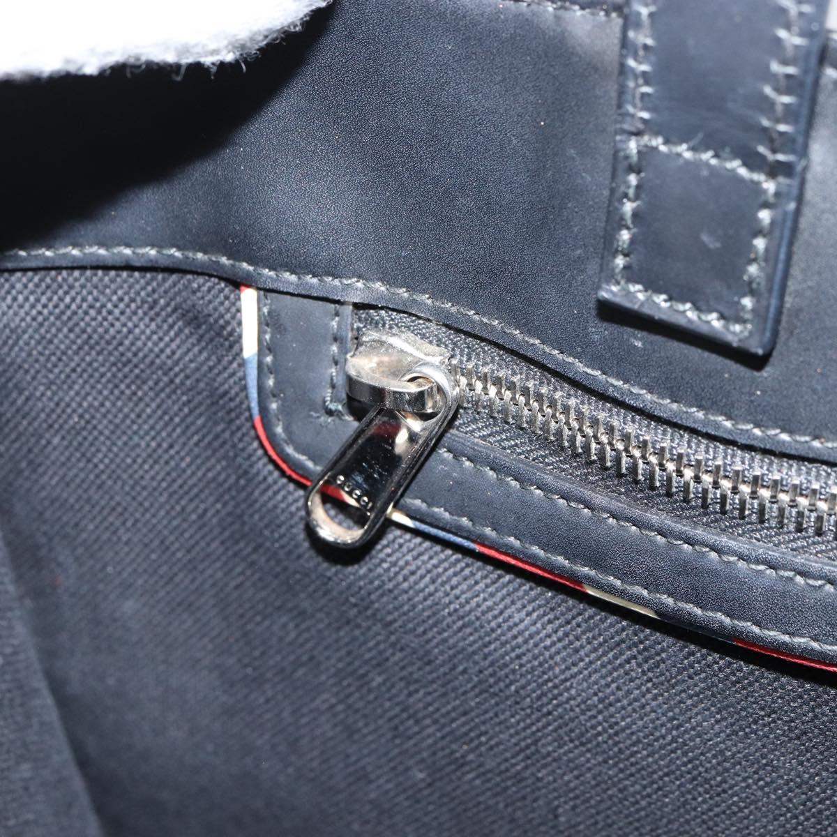 GUCCI GG Supreme Courier Tote Bag PVC Black Silver 495559 Auth bs31418