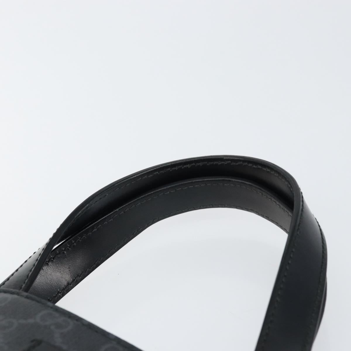 GUCCI GG Supreme Courier Tote Bag PVC Black Silver 495559 Auth bs31418