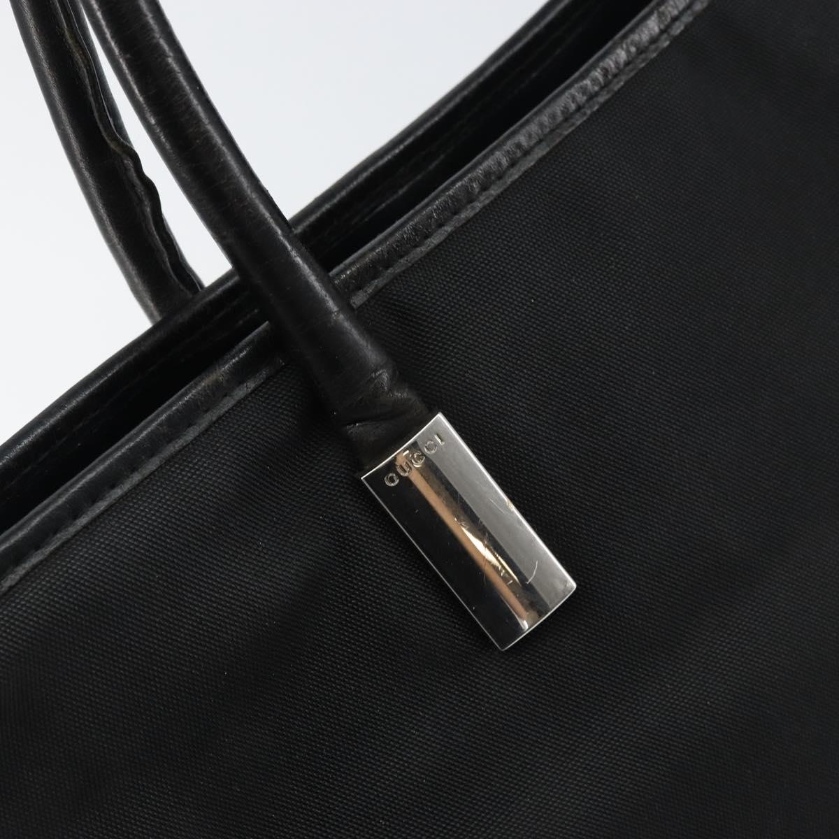 GUCCI Hand Bag Nylon Black Silver 002 2123 0457 Auth bs31419