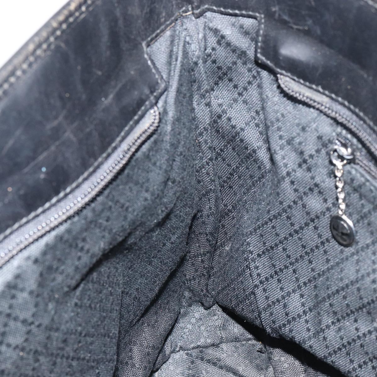 GUCCI Hand Bag Nylon Black Silver 002 2123 0457 Auth bs31419