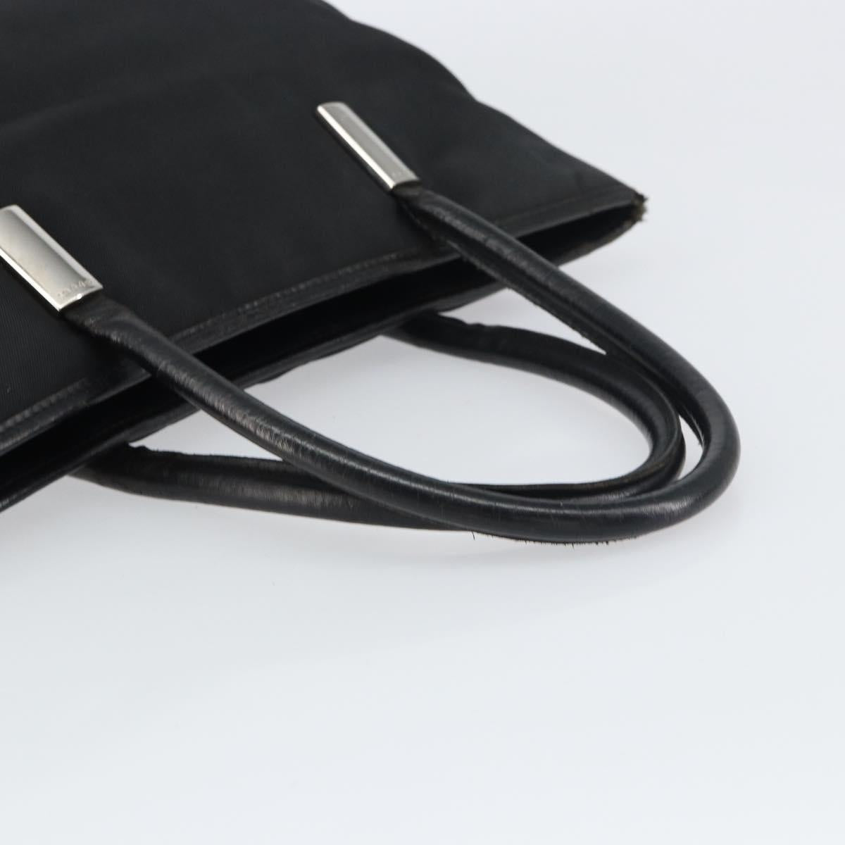 GUCCI Hand Bag Nylon Black Silver 002 2123 0457 Auth bs31419