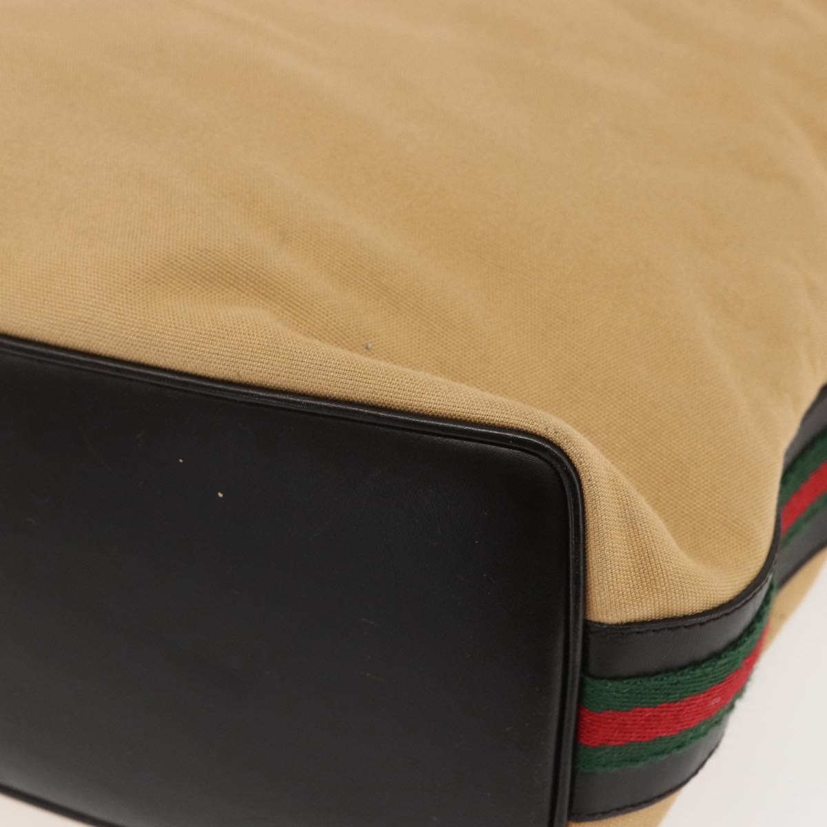 GUCCI GG Canvas Web Sherry Line Bag Beige Brown gold 001 4287 Auth bs31420