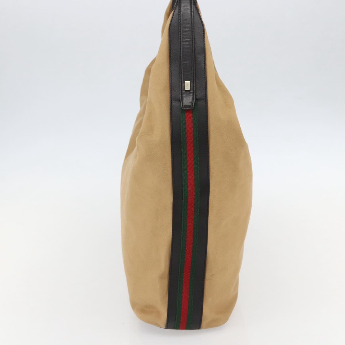 GUCCI GG Canvas Web Sherry Line Bag Beige Brown gold 001 4287 Auth bs31420