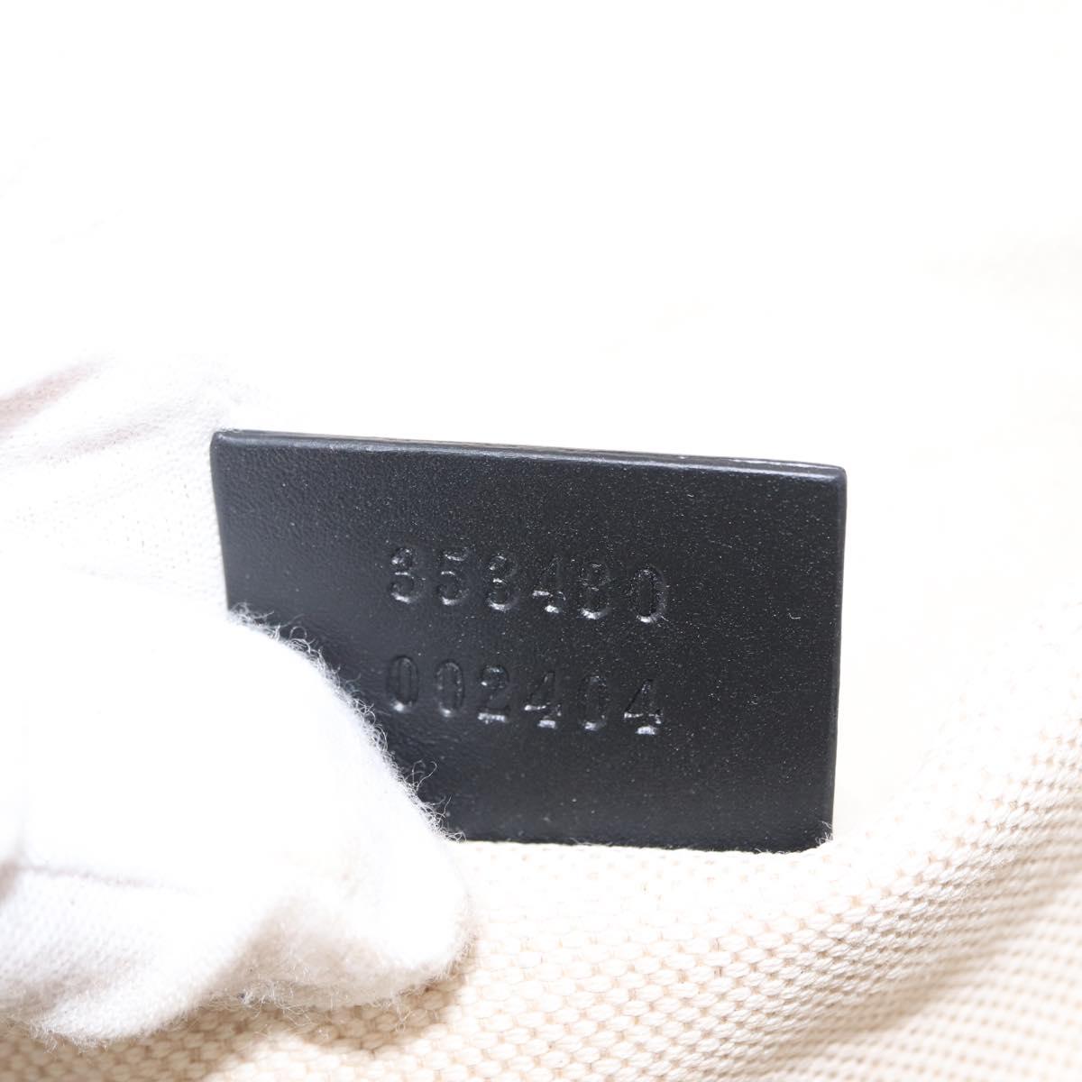 GUCCI Clutch Bag Canvas Black Silver 353480 Auth bs31421