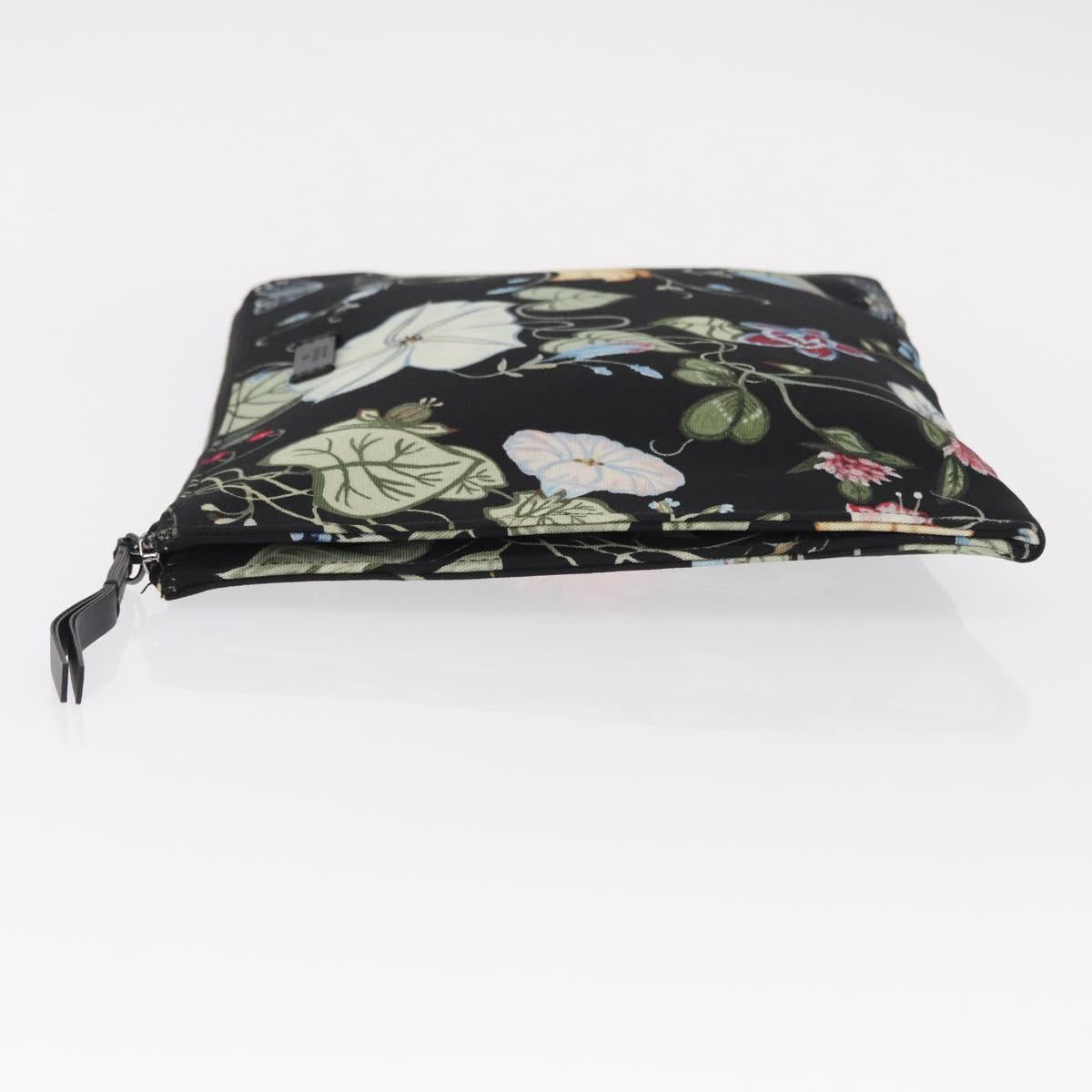 GUCCI Clutch Bag Canvas Black Silver 353480 Auth bs31421