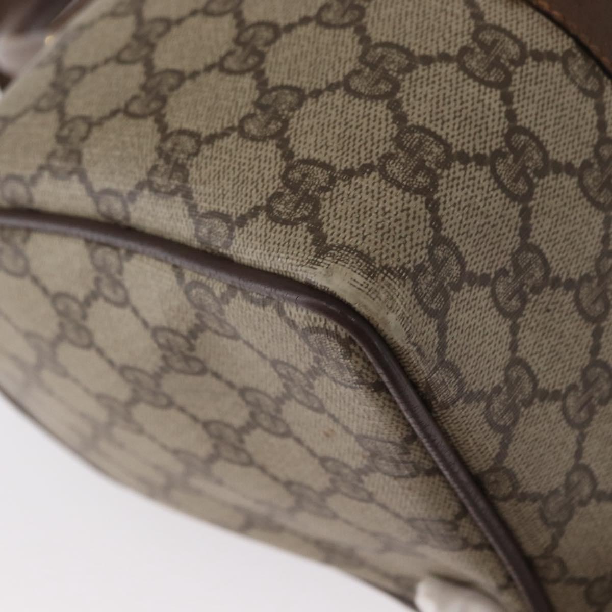 GUCCI GG Supreme Web Sherry Line Bag PVC Beige Gold 40 02 007 Auth bs31422