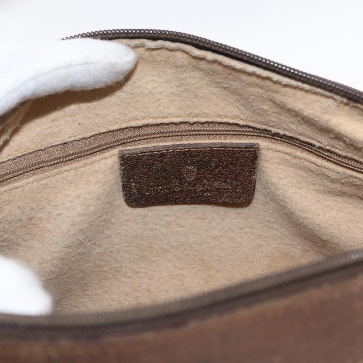 GUCCI GG Supreme Web Sherry Line Bag PVC Beige Gold 40 02 007 Auth bs31422