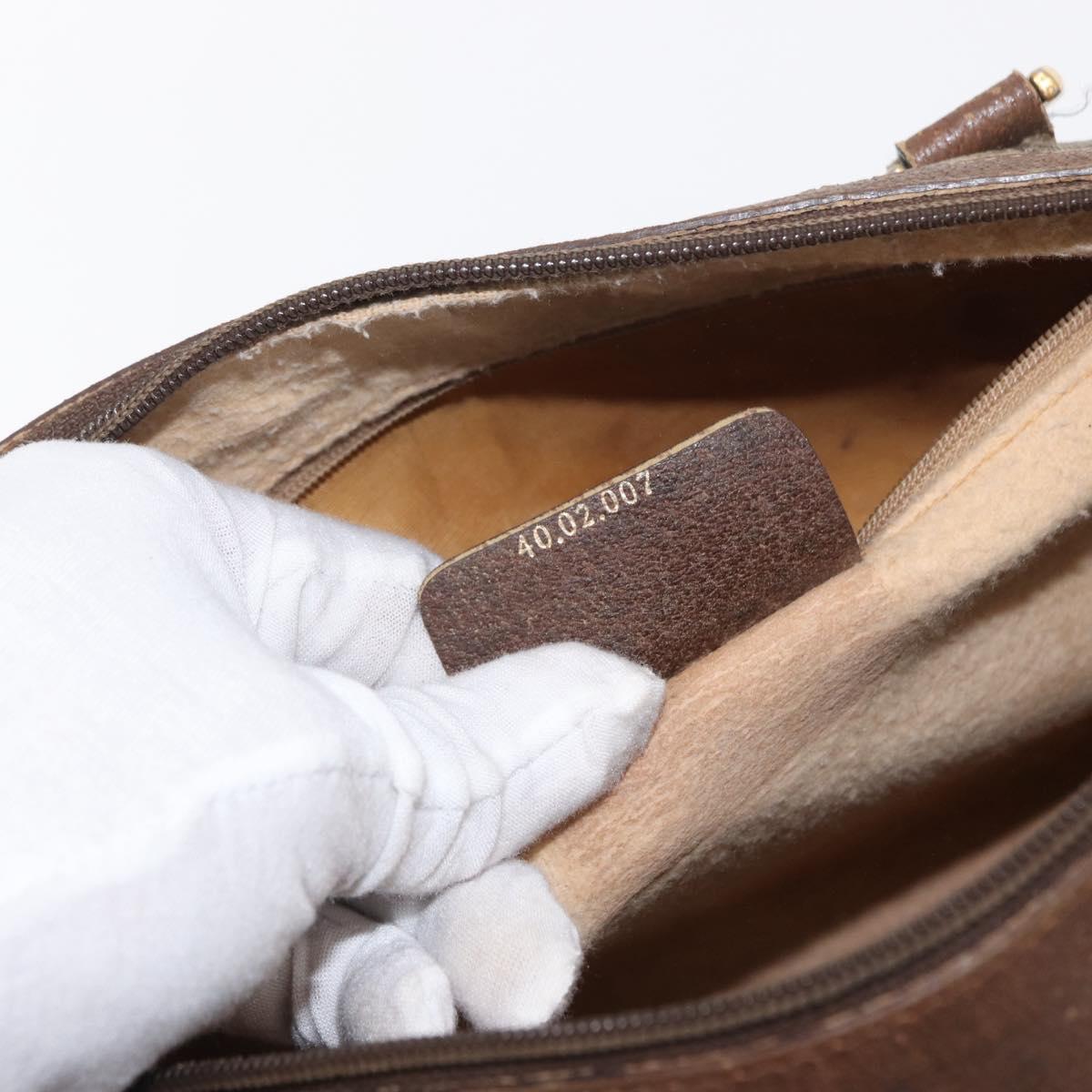 GUCCI GG Supreme Web Sherry Line Bag PVC Beige Gold 40 02 007 Auth bs31422