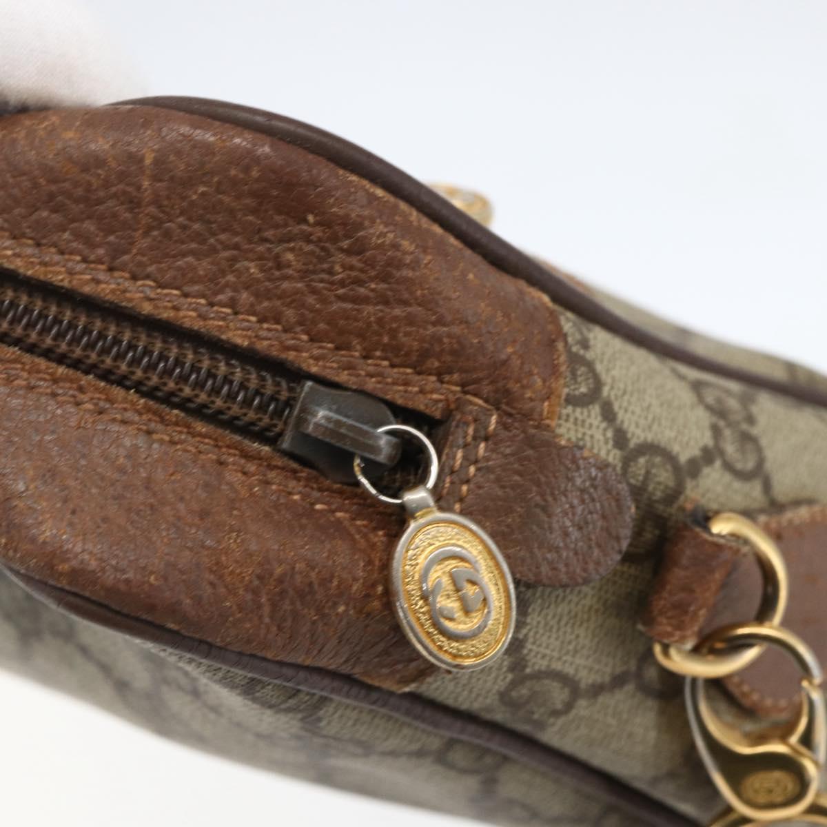 GUCCI GG Supreme Web Sherry Line Bag PVC Beige Gold 001 115 6655 Auth bs31424