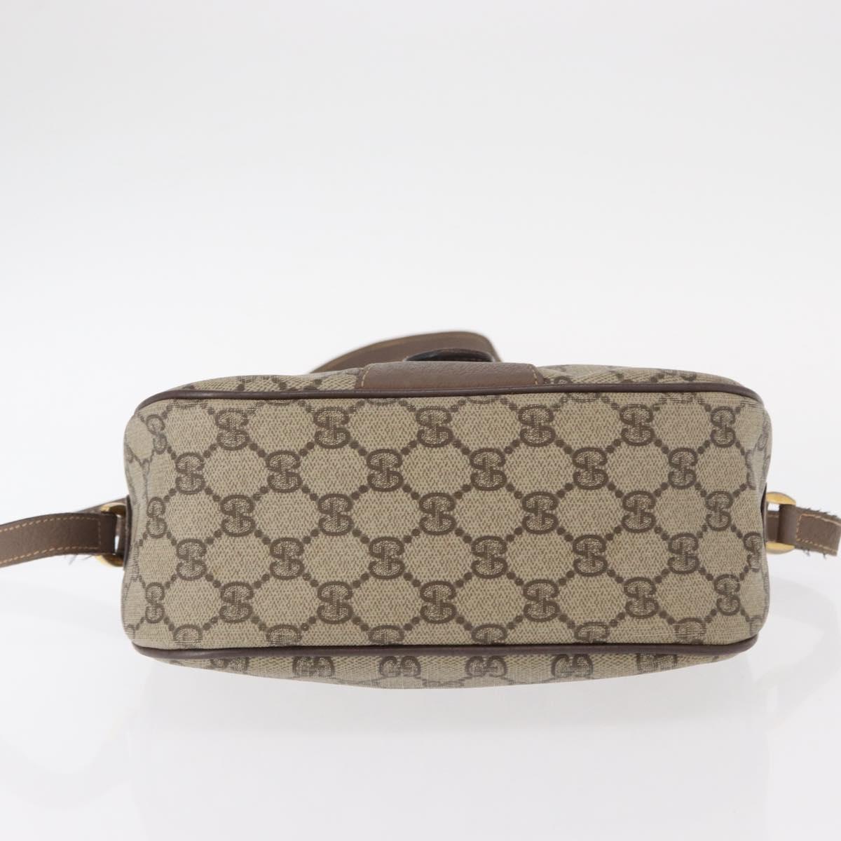 GUCCI GG Supreme Web Sherry Line Bag PVC Beige Gold 001 58 6177 Auth bs31426
