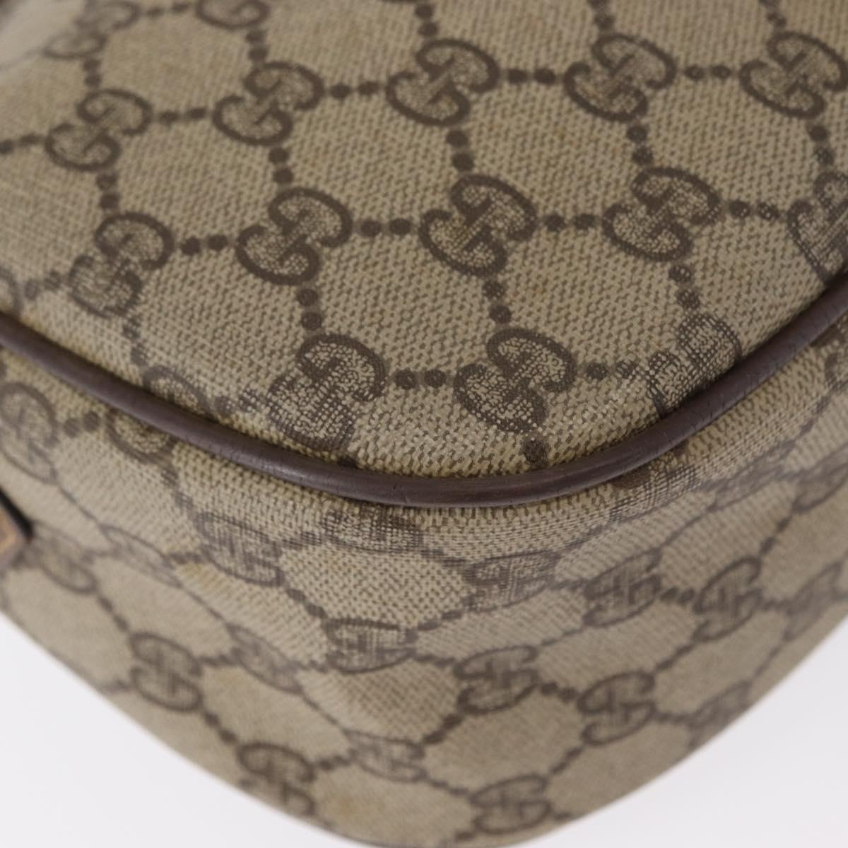 GUCCI GG Supreme Web Sherry Line Bag PVC Beige Gold 001 58 6177 Auth bs31426