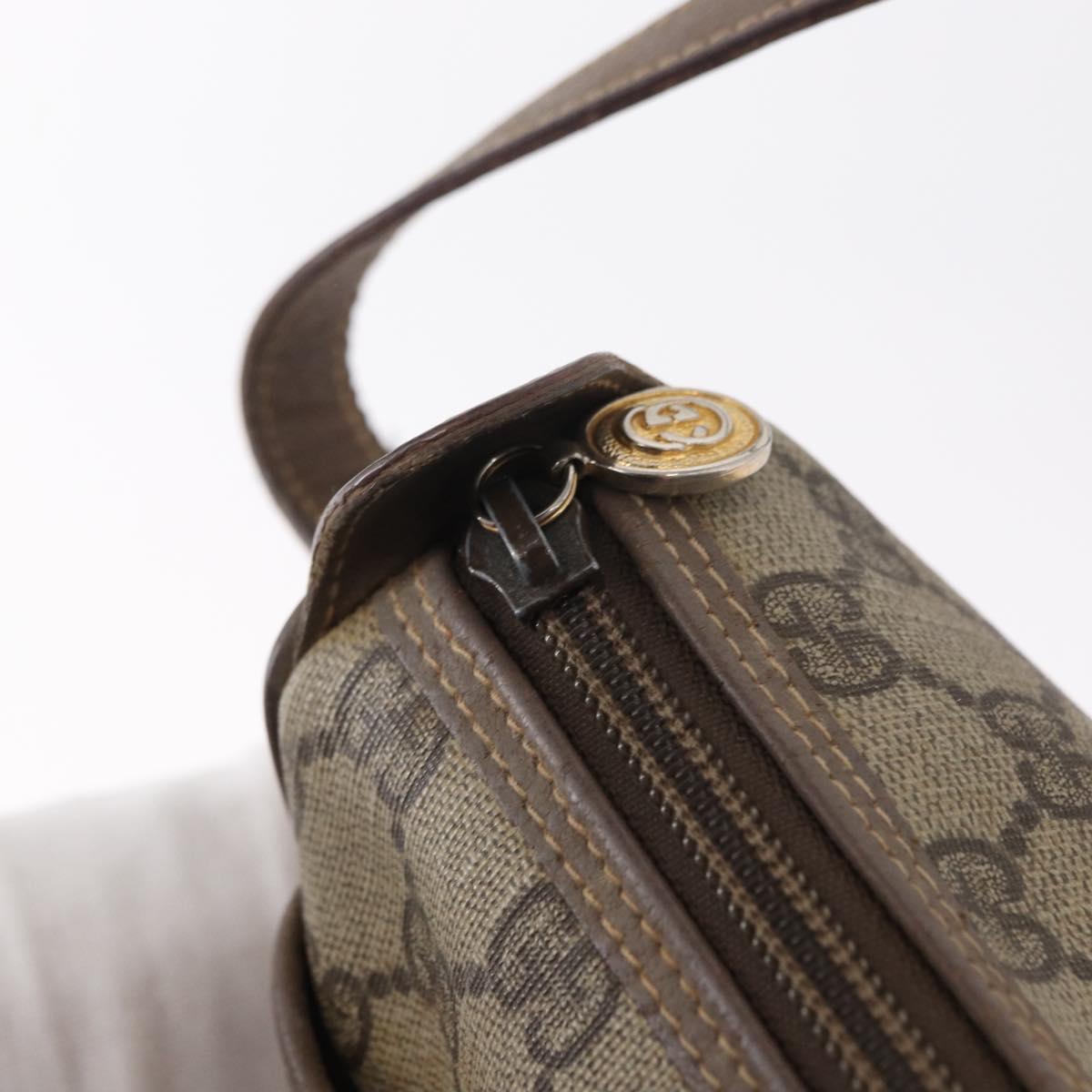 GUCCI GG Supreme Web Sherry Line Bag PVC Beige Gold 001 58 6177 Auth bs31426