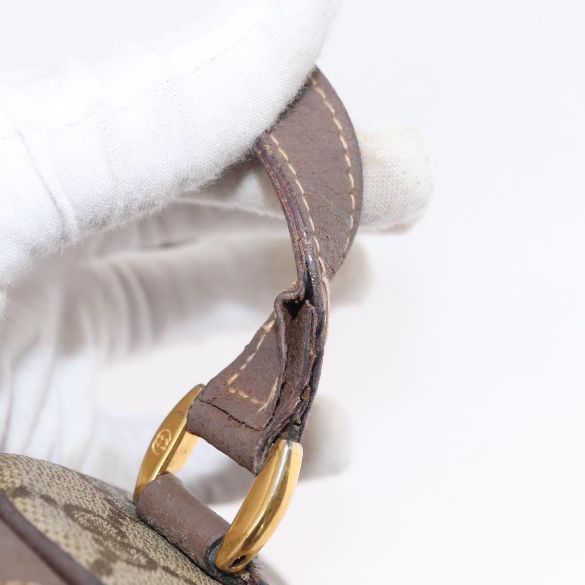 GUCCI GG Supreme Web Sherry Line Bag PVC Beige Gold 001 58 6177 Auth bs31426