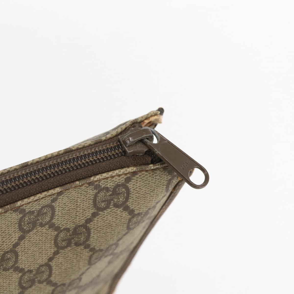 GUCCI GG Supreme Clutch Bag PVC Beige 97 01 029 Auth bs31428