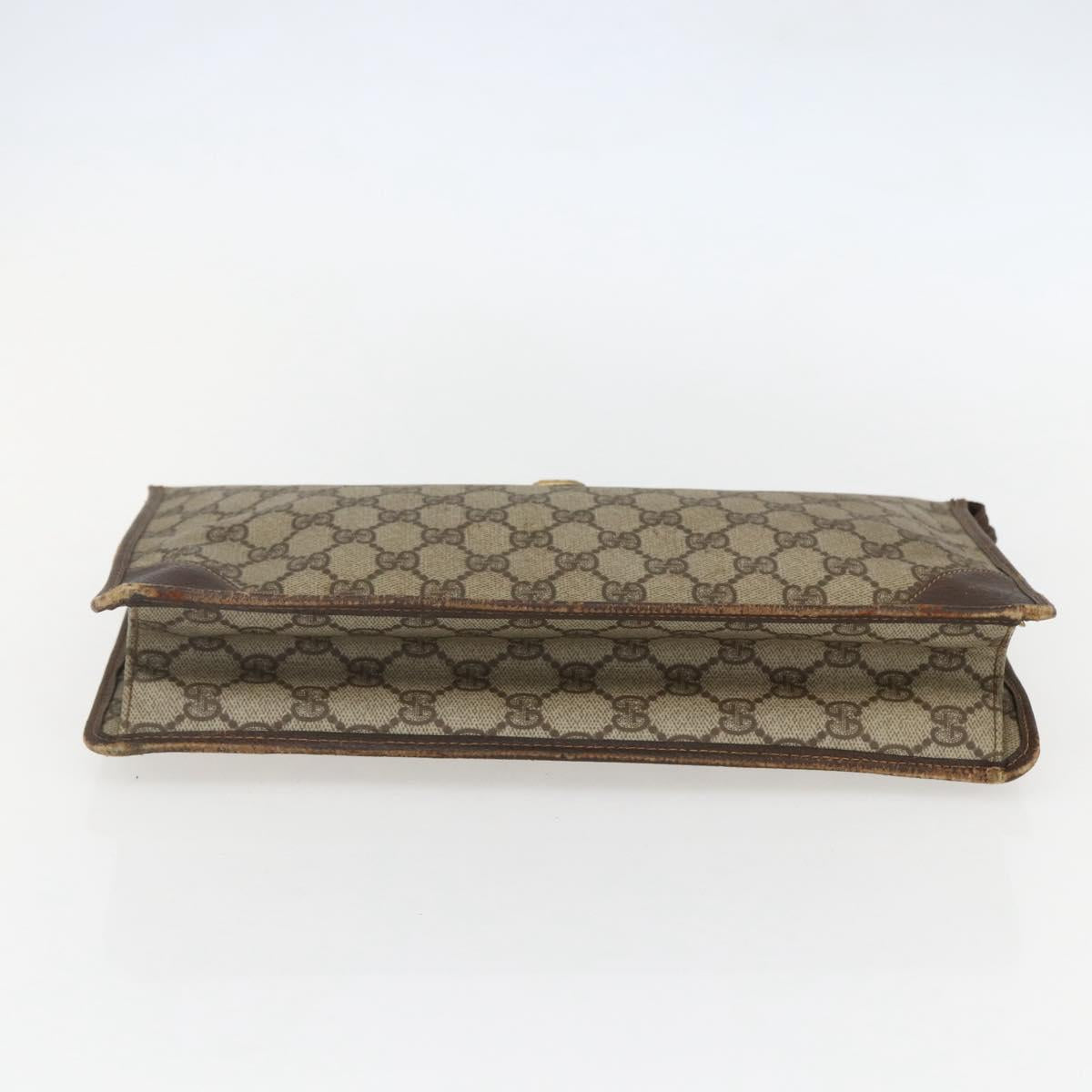 GUCCI GG Supreme Clutch Bag PVC Beige 97 01 029 Auth bs31428
