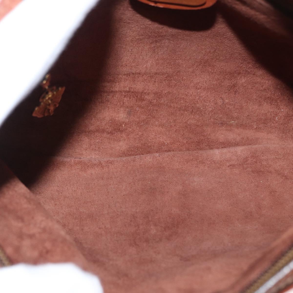 GUCCI Shoulder Bag Leather Brown Gold 007 113 0014 Auth bs31429