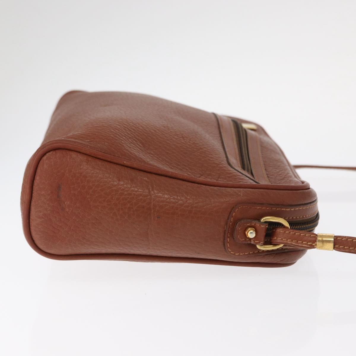 GUCCI Shoulder Bag Leather Brown Gold 007 113 0014 Auth bs31429