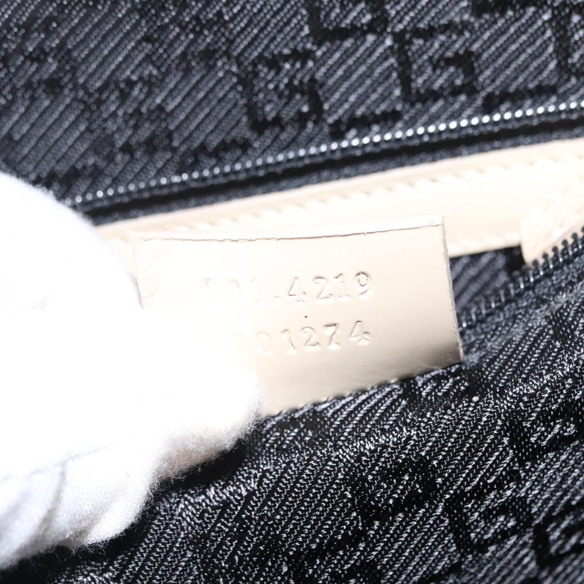 GUCCI Hand Bag Enamel Beige Gold Auth bs31430