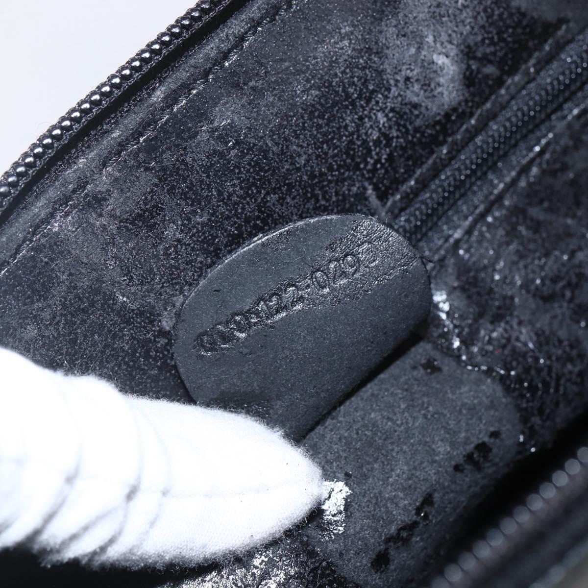 GUCCI Bamboo Hand Bag Leather Black Gold 000 122 029 Auth bs31432