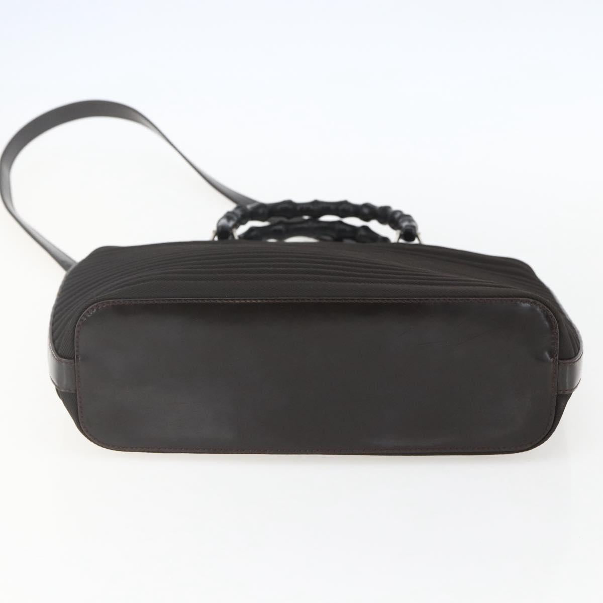 GUCCI Bamboo Hand Bag Canvas 2way Black Silver 000 1998 0588 Auth bs31433