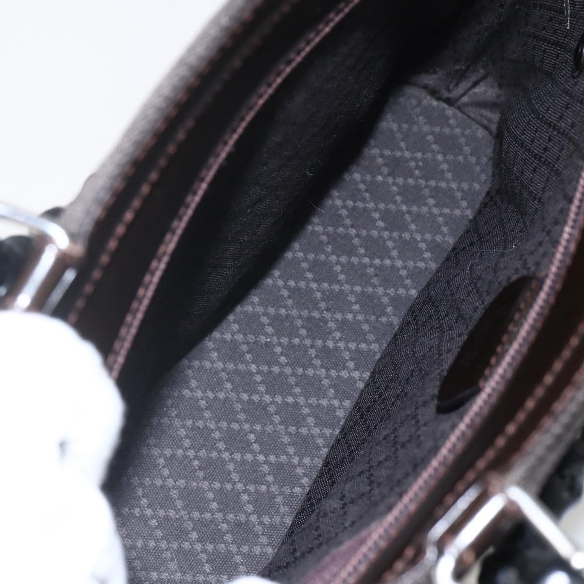 GUCCI Bamboo Hand Bag Canvas 2way Black Silver 000 1998 0588 Auth bs31433