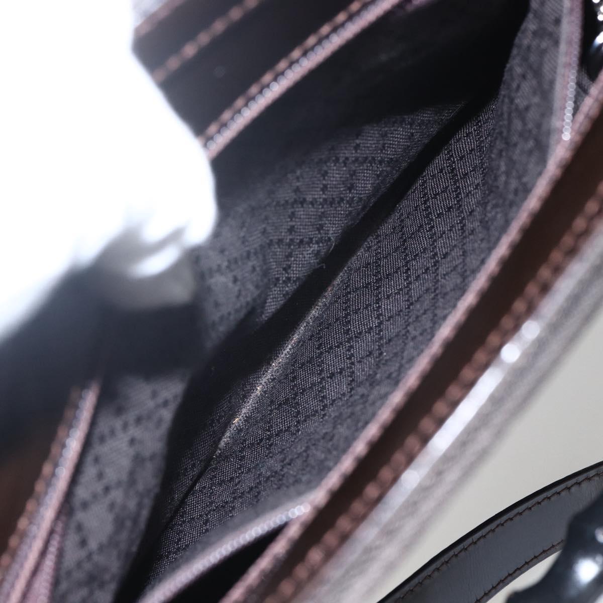 GUCCI Bamboo Hand Bag Canvas 2way Black Silver 000 1998 0588 Auth bs31433