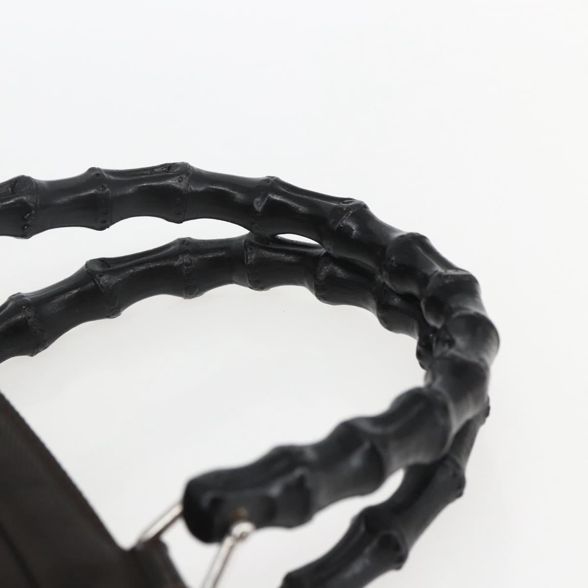 GUCCI Bamboo Hand Bag Canvas 2way Black Silver 000 1998 0588 Auth bs31433