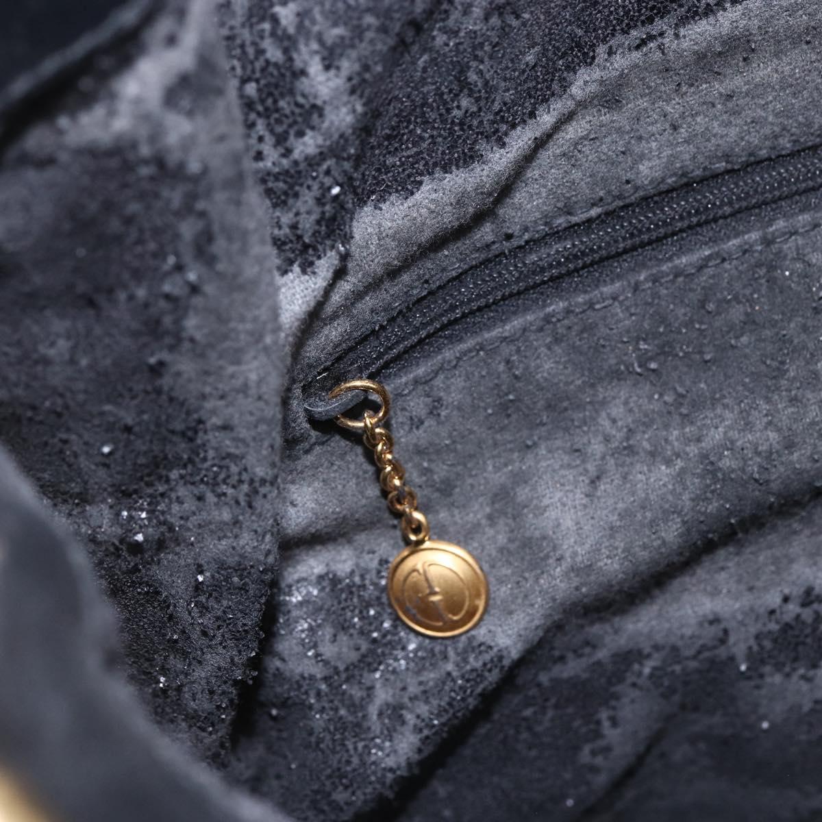 GUCCI Bamboo Hand Bag Leather 2way Black Gold 001 1014 1577 Auth bs31434