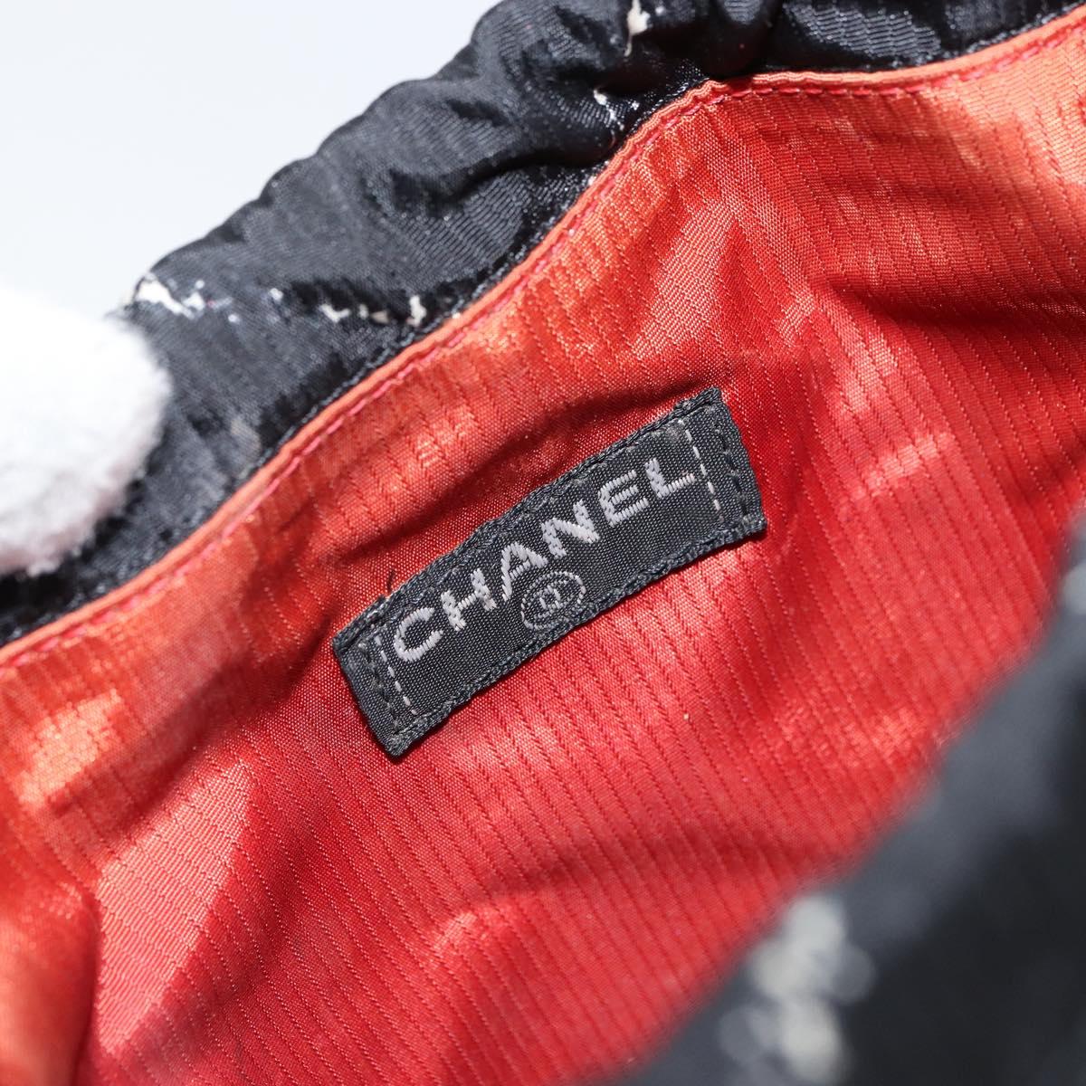 CHANEL Travel Line Purse Pouch Nylon Black CC Auth bs31438