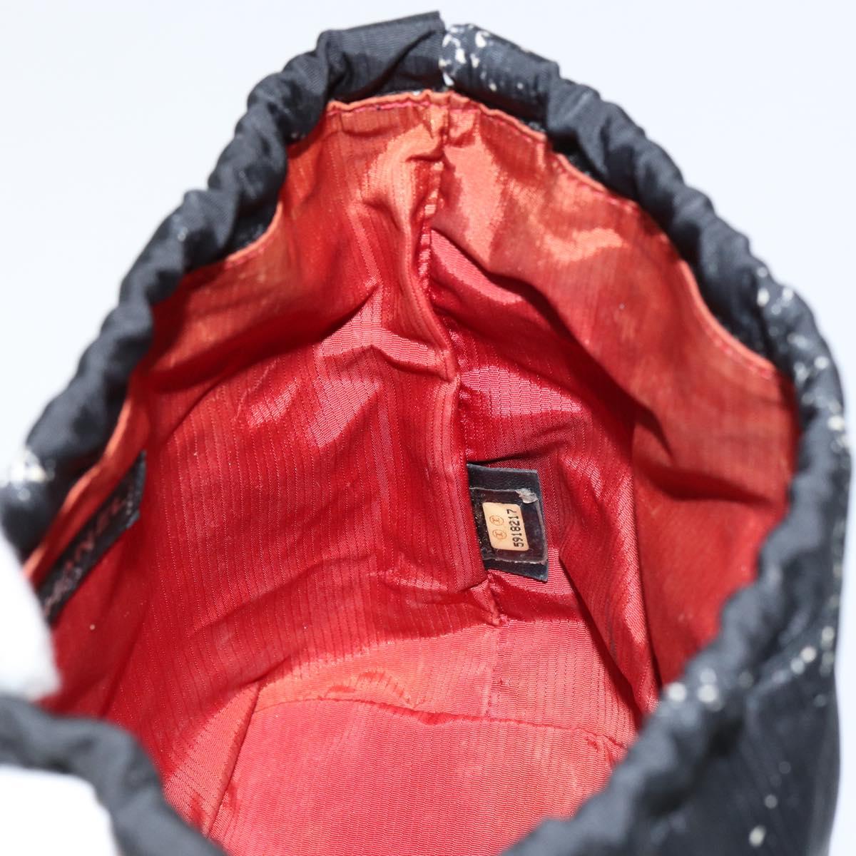 CHANEL Travel Line Purse Pouch Nylon Black CC Auth bs31438