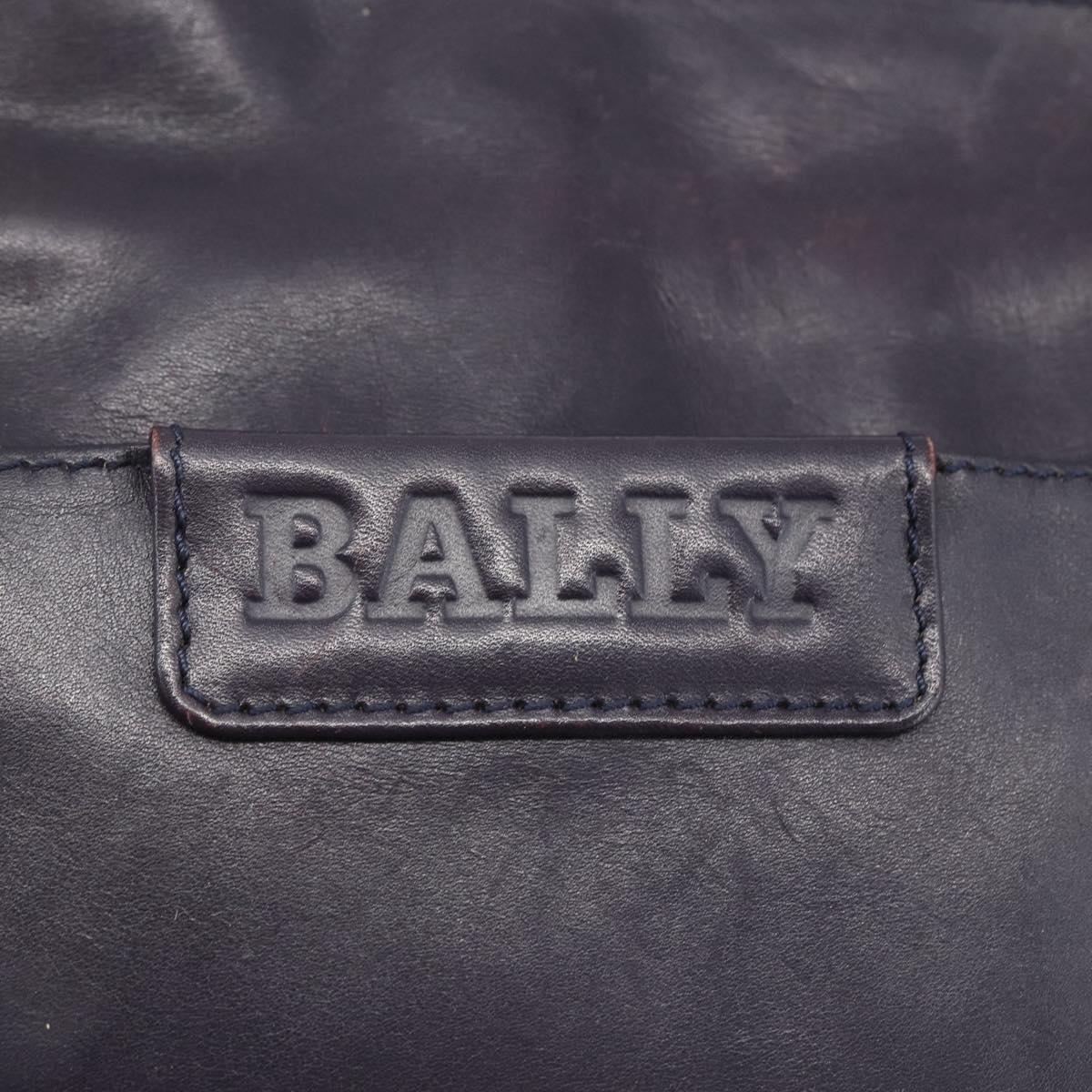 BALLY Shoulder Bag Leather Purple Gold Auth bs31439