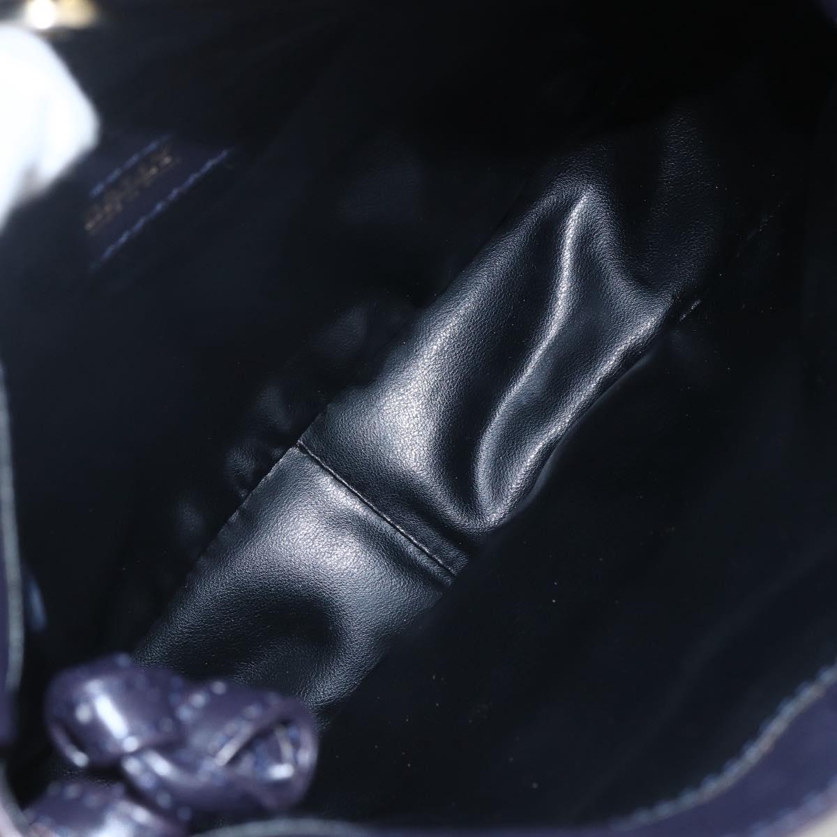 BALLY Shoulder Bag Leather Purple Gold Auth bs31439