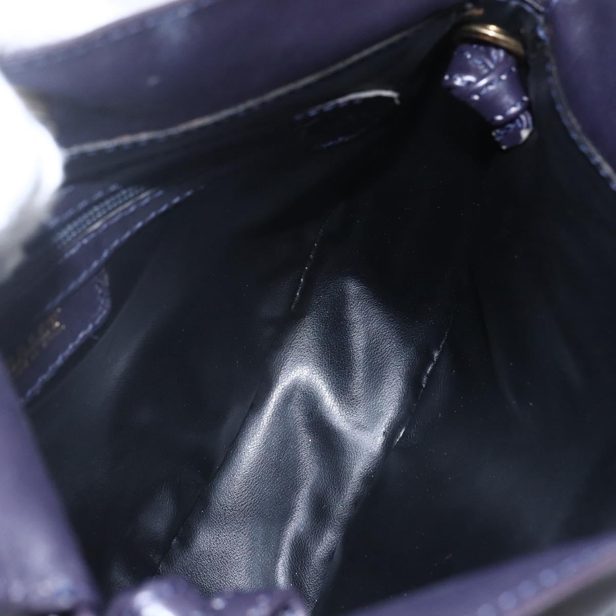 BALLY Shoulder Bag Leather Purple Gold Auth bs31439