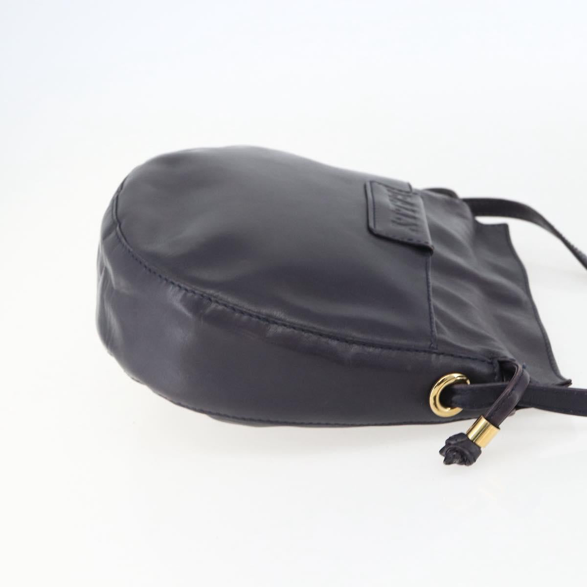 BALLY Shoulder Bag Leather Purple Gold Auth bs31439