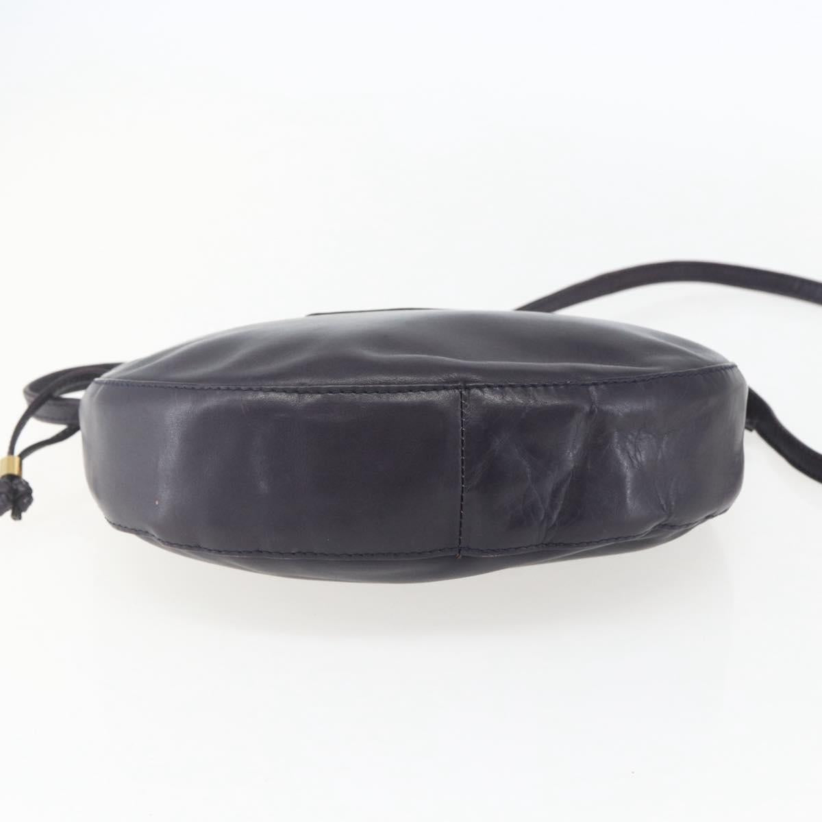 BALLY Shoulder Bag Leather Purple Gold Auth bs31439