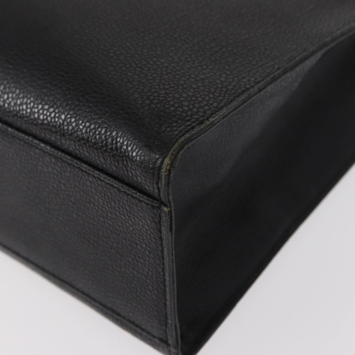 VALENTINO Shoulder Bag Leather Black Gold Auth bs31441