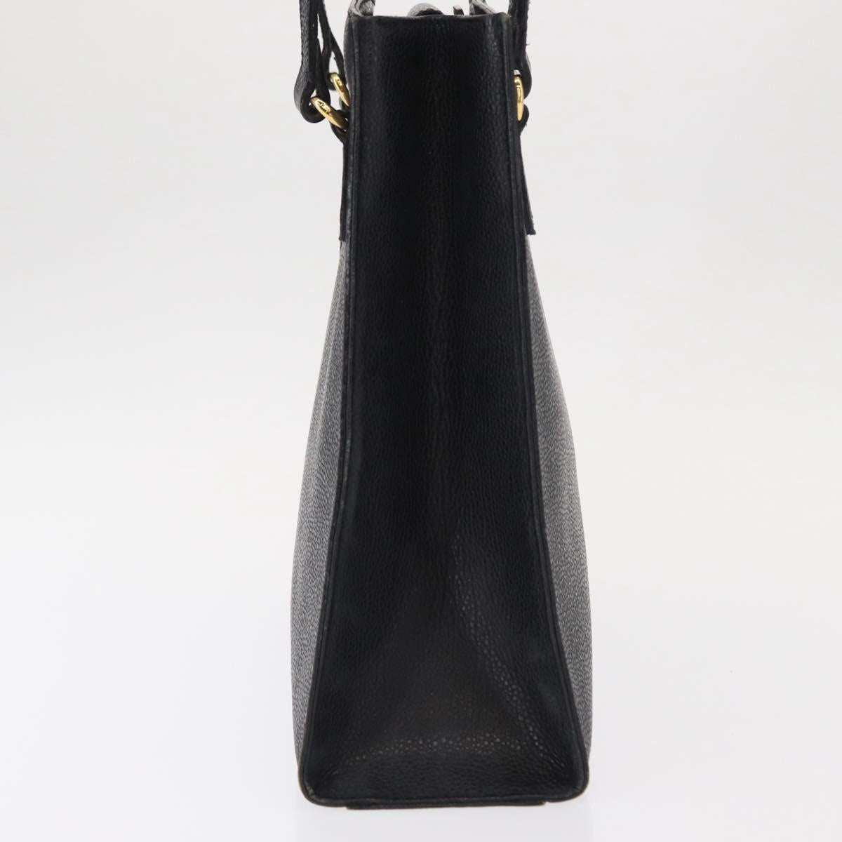 VALENTINO Shoulder Bag Leather Black Gold Auth bs31441