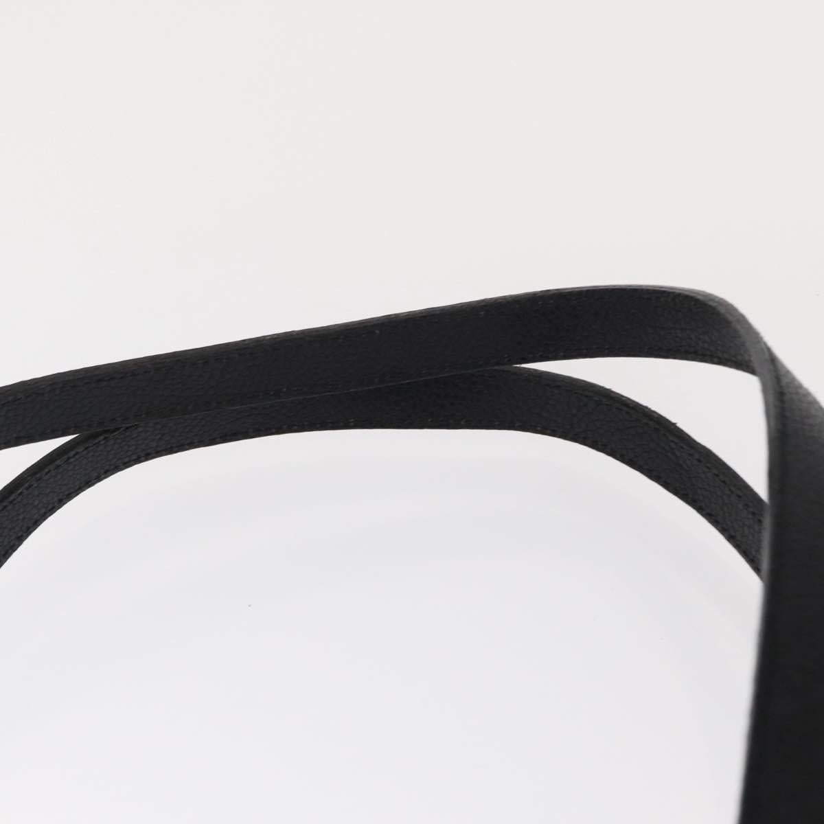 VALENTINO Shoulder Bag Leather Black Gold Auth bs31441