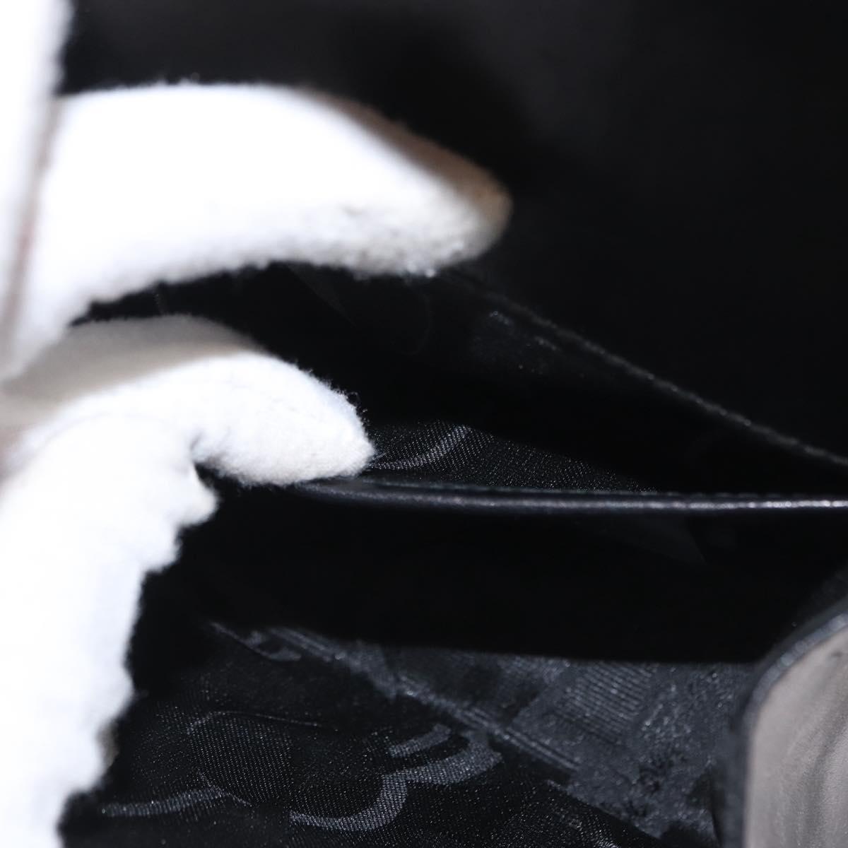 Salvatore Ferragamo Gancini Shoulder Bag Leather Black Gold Auth bs31444