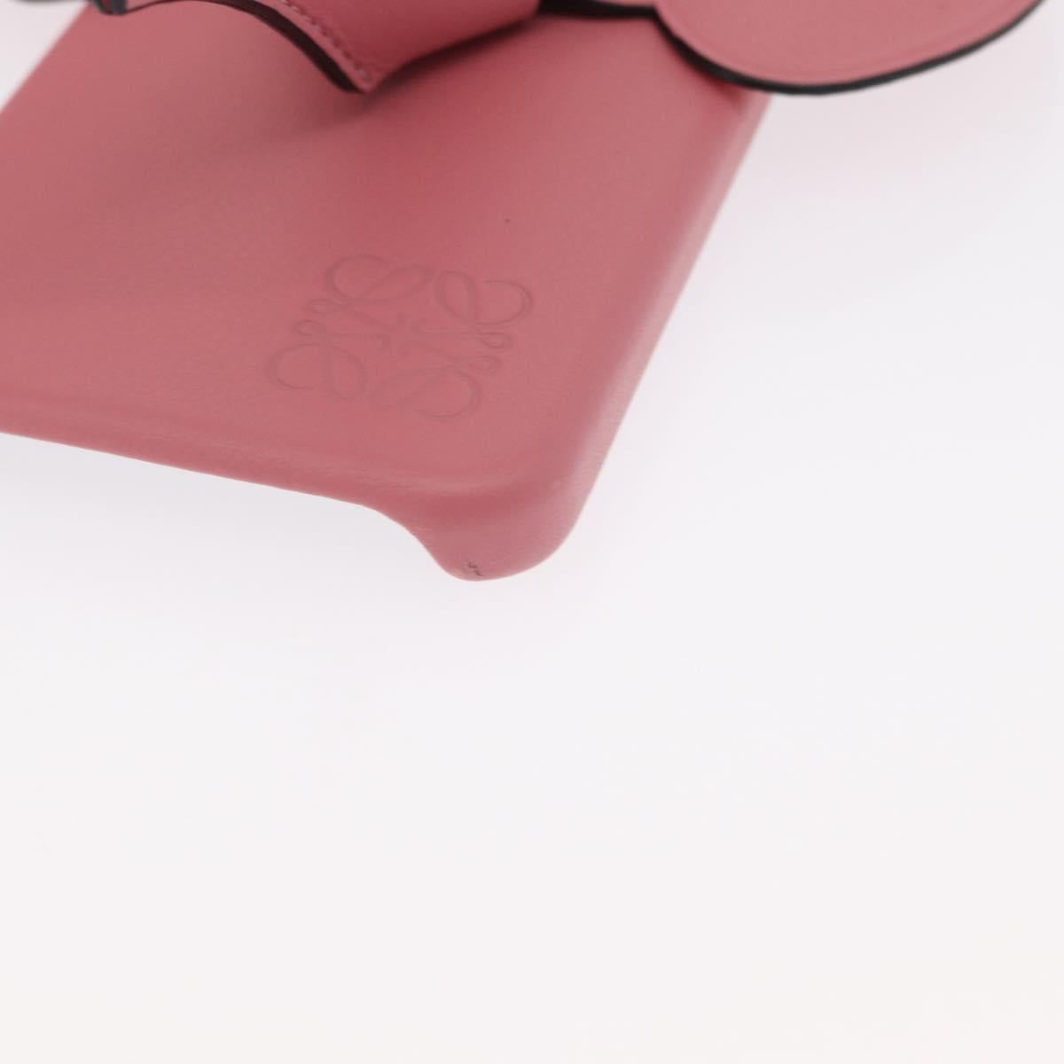 LOEWE iPhone Case Leather Pink Auth bs31447